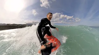 FUN TIMES Bodyboarding Dropknee at South Fistral, Newquay