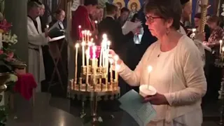 Kristus nousi kuolleista! Pääsiäisyö Tapiolassa vuonna 2018.