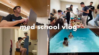 Med school vlog endocrine block week 2 💻 🎧🥰 (studying, haircuts, morning runs, hot tubbing)