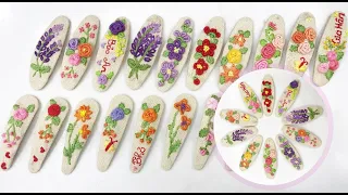 Full DIY Tutorial: How To Hand Embroidery Hairpin | 20 Beautiful Hand-embroidered Hair Clips