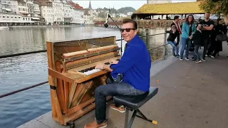 Rock and Roll will never die - street session in Lucerne with Nico Brina  boogiewoogiepiano