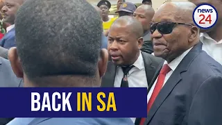 WATCH | Back in SA: Jacob Zuma arrives at OR Tambo Airport