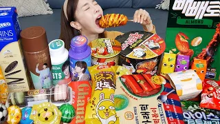 [Mukbang ASMR] Korean Convenience store FOOD ✨ Tteokbokki Ramen BTS set dessert Eatingshow Ssoyoung