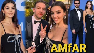 Hande Ercel and Hakan Sabanci at the amfAR Cannes 2023