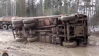 Мастерство и безбашенность водителей тяжелой техники на севере России выпуск #53