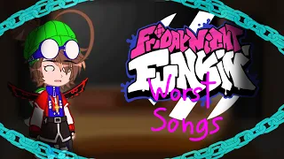 😐 ||Dave And Bambi Characters React to The Worst FNF Songs||  😐