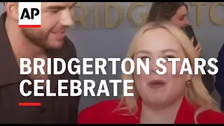 Bridgerton stars celebrate Valentine’s Day together at season three sneak peek launch