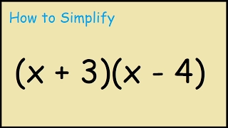 How to expand (x+3)(x-4) binomials