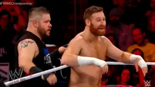 AJ Styles vs Kevin Ownes & Sami Zyne | WWE Championship match | Royal Rumble 2018 | Wrestling Kick