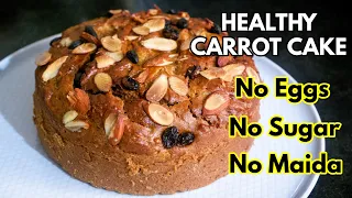 Eggless Carrot Cake | Healthy Carrot Cake | Easy Carrot Cake | Carrot Wheat Cake | Tea Time Cake