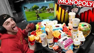 We Played McDonalds Monopoly Overnight With Fortnite Roulette (1 Kill = 1 Prize)