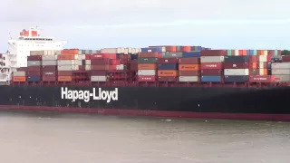Container Ship OSAKA EXPRESS inbound into Hamburg, Germany on Elbe River (June 15, 2015)
