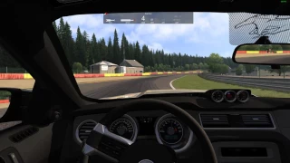 Assetto Corsa hot lapping a superchaged Boss 302 at Spa