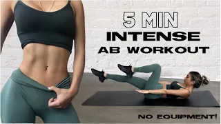 5 Min intense defined 6 pack Abs workout (at home!)