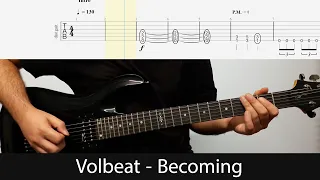 Volbeat - Becoming Guitar Riffs With Tabs And Backing Track(D Standard)