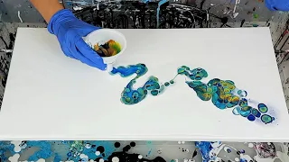 Acrylic Pour FUNNEL DRAG ⭐️Massive CELLS with Silicone🤓 Acrylic Pouring Technique for Beginners