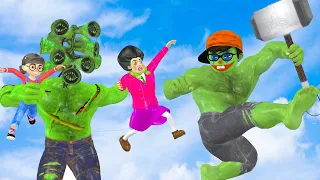 Scary Teacher 3D Gaming - NickHulk vs Boss Siren head rescue Miss T  and Hello Neighbor