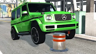 Cars vs Bollards #5 – BeamNG.Drive