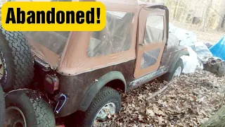 ABANDONED! AMC 304 V8 powered Jeep CJ7 left to rot in the woods for years. Will it start?