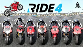 Top 15 Fastest Ducati Bikes Top Speed Battle || Ride 4 || 4k 60FPS