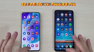 Samsung S21 FE 5G vs Poco X3 Pro Speed Test