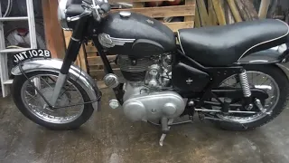 Royal Enfield 350 Redditch Bullet first attempt to start following full engine rebuild.