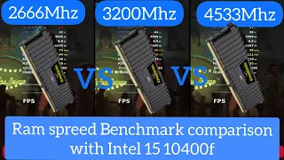 Ram spreed Benchmark comparison| 2666Mhz vs 3200 Mhz vs 4533 Mhz with Intel i5 10400f