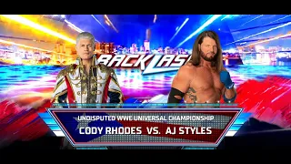 Cody Rhodes VS AJ Styles - Undisputed WWE Universal Championship At BACKLASH | WWE2K24