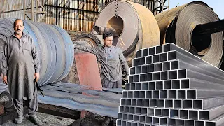 Amazing Manufacturing Process Of Making Square Steel Pipe | How stainless Steel Pipe Is Manufactured