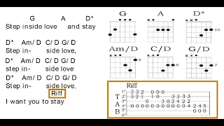 Step Inside Love - Los Paranoias - Guitar Chords + Lyrics (Letra y acordes para guitarra)