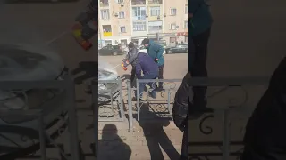 Пожар в центре  Балхаша