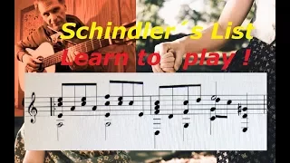 Schindlers List - guitar sheet music, easy to play