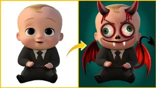 The Boss Baby horror art transformation 🎃😱 Creepy cartoon Art||  Halloween makeup