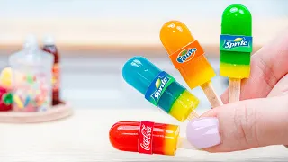 Sweet Rainbow Jelly🌈 Making Miniature Coca Cola Pepsi Fanta Jelly From Fruits🍒Tiny Baking Ideas