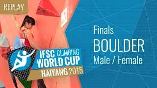 IFSC Climbing World Cup Haiyang 2015 - Bouldering - Finals - Male/Female