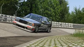 Lap of the Nurburgring on a Public Tourist Server! Mercedes 190E 2.5-16 Evo II! - Assetto Corsa