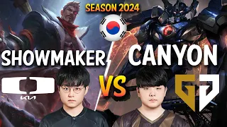 DK ShowMaker vs GEN Canyon - ShowMaker JAYCE vs Canyon AATROX Top - Patch 14.6 KR Ranked CHALLENGER