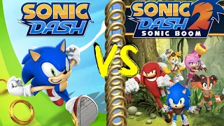 SONIC DASH vs SONIC DASH 2 SONIC BOOM - Gameplay Comparison - iOS Android