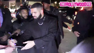 Drake Signs One Autograph Only For A Lucky Fan While Leaving Poppy Nightclub In West Hollywood, CA