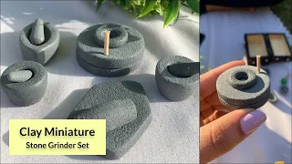 Clay Miniature stone grinder set/ Miniature stone grinder traditional kitchen set/Creative Clay idea