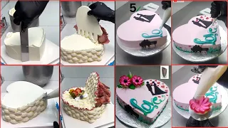 How to make Wedding Cake Design|Heart shape wedding Anniversary cake|heart shape cake|New trick cake