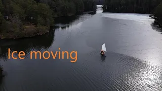 Trapped, sailing with my sailing canoe in ice floes #274