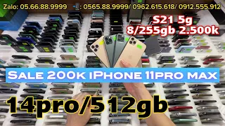 Về 30 cây. Sale 200k iPhone 11 pro max, 14prm, 14pro/512gb, 13pro max, Samsung Note 20 Ultra, S20 Ul