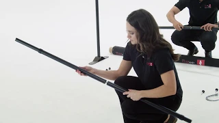 How to set up a banner on a telescoping stand