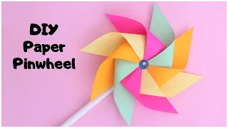 DIY Paper Pinwheel | How To Make Colorful Paper Windmill that Spins