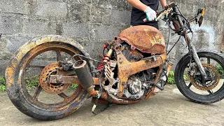 Restoration a 1000 cc motorcycle racing car that was broken into 3 parts in an accident