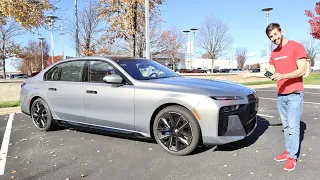 2023 BMW i7 xDrive60: POV Start Up, Test Drive, Theater Screen and Review