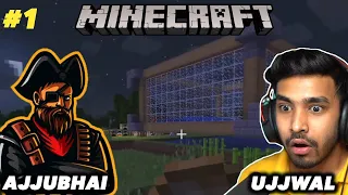 ITS TIME TO CREATE OUR WORLD | AJJUBHAI PLAY WITH @TechnoGamerzOfficial  | MINECRAFT GAMEPLAY #1