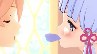 Ayaka Try to Sneak Kiss Aether (Amber & Keqing Jealous)...| Animation