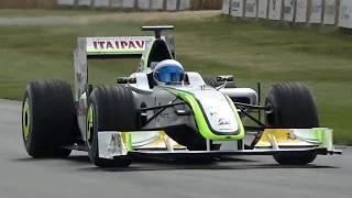 Rubens Barrichello driving his 2009 Championship Winning Brawn BGP 001 (PURE SOUND)